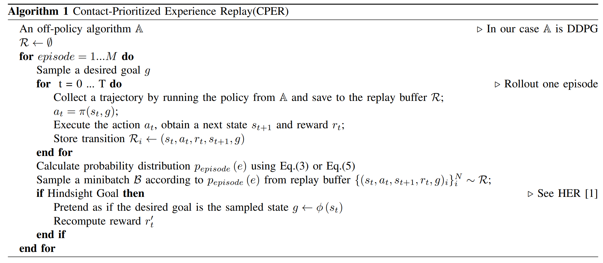 Force-Based Replay Buffer Algorithm